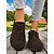 abordables Zapatillas sin cordones y mocasines de mujer-Zapatos planos casuales marrones con cordones para mujer: zapatos ligeros de horma ancha para paseos por el campo, marrones y para uso diario.