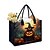 abordables Sacs-Sac fourre-tout citrouille d&#039;Halloween et maison hantée pour femme — grand sac de courses réutilisable avec poche zippée et poignées robustes, style gothique pour les friandises, les fêtes costumées et l&#039;utilisation quotidienne
