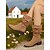 abordables Botas holgadas-Botas holgadas de ante sintético marrón para mujer con tacón bajo, cómodas botas de media pantorrilla para looks casuales de otoño e invierno.