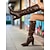 abordables Botas holgadas-Botas altas hasta la rodilla de piel sintética marrón para mujer: botas holgadas con punta puntiaguda y tacón de bloque para otoño e invierno para un uso diario elegante y un estilo urbano informal.