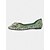 baratos cocktail-sapatilhas femininas verdes com strass e pérolas - sapatos sociais de bico fino com fivela para coquetéis &amp;eventos noturnos