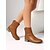 abordables Cowboy y botas occidentales-Botines de piel sintética color vino tinto para mujer: botas cortas de tacón bajo estilo western informal para el trabajo, viajes y atuendos cotidianos.