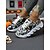 abordables Para mujeres-Zapatillas de Halloween con grafiti en blanco y negro para mujer: zapatillas deportivas con suela gruesa para caminar, ideales para ropa urbana, atuendos de otoño y fiestas de disfraces.