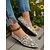 billige Slip-ons og loafers til kvinner-Røde, spisse, flate damesko – elegante slip-on loafers til jul, fester og hverdagsantrekk