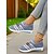 abordables Baskets femme-Baskets Flyknit rouges à enfiler pour femme avec détail chaîne – Chaussures de marche légères à rayures pour le shopping, Noël et les loisirs