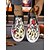 abordables Para mujeres-Zapatillas de Halloween sin cordones para mujer: zapatillas de lona con estampado de naipes y grafitis coloridos para looks casuales de otoño y un estilo urbano espeluznante.