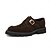 abordables Chaussures de Costume Classiques-Chaussures à boucle en cuir suédé marron pour homme - Chaussures classiques en cuir de vachette véritable de première couche pour le bureau et les occasions formelles