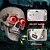 abordables Halloween-Cabezas de calavera parlantes de Halloween: calavera de ojos rojos iluminada, decoración de esqueleto iluminado con temática de Halloween, decoraciones festivas de Halloween con ojos rojos para fiesta