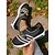abordables Baskets femme-Baskets Flyknit rouges à enfiler pour femme avec détail chaîne – Chaussures de marche légères à rayures pour le shopping, Noël et les loisirs