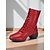 baratos Botas de dança-botas de dança femininas vermelhas com cadarço - botins de sola macia com zíper lateral para jazz, prática e performance