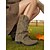 abordables Cowboy et bottes occidentales-Bottes de cowboy mi-mollet kaki pour femmes - style western en faux daim avec détails brodés et talon bas, bottes d&#039;équitation confortables pour l&#039;automne et l&#039;hiver pour les looks streetwear en plein