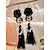 billiga Halloween-tillbehör-Örhängen med halloween-dödskalle och tofs för kvinnor – färgglad blom- och pärldesign med dödskalle- och tofsdetaljer, perfekt för halloween och firandet av de dödas dag