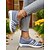 abordables Baskets femme-Baskets Flyknit rouges à enfiler pour femme avec détail chaîne – Chaussures de marche légères à rayures pour le shopping, Noël et les loisirs