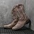 abordables Cowboy et bottes occidentales-Bottes de cowboy western pour hommes, bout carré, à enfiler, mi-mollet, chaussures décontractées de style campagnard pour un usage quotidien