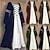preiswerte Kleid-Retro Vintage Mittelalterlich Renaissance Knöchellänge Kleid irisch Wikinger Outlander Übergrössen Kostüm Damen Karnevalskostüm Keltisch Halloween Karneval LARP Renaissance-Messe Festival Erwachsene