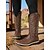 preiswerte Cowboy &amp; Western Stiefel-braune bestickte Western-Arbeitsstiefel für Damen – Cowboystiefel mit quadratischer Spitze für Rancharbeit, Wüstenwanderungen und Arbeiten auf dem Bauernhof