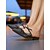 economico Festa Notturna-ballerine nere da donna con punta a punta, decorazioni in strass e doppi cinturini a fiocco - eleganti scarpe per feste notturne