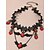 abordables Accesorios de Halloween-Conjunto de collar y pendientes de murciélago de Halloween para mujer: gargantilla de encaje negro con piedras preciosas rojas y colgantes de murciélago, perfecto para fiestas y disfraces de Halloween.