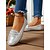 voordelige Damesinstappers &amp; loafers-Dames Instappers Klassieke instappers Zachte schoenen Comfortabele schoenen Kerstmis Dagelijks Moederdag Platte hak Ronde Teen Klassiek Casual Comfortabel Imitatieleer Leegloper Zilver Donker Bruin