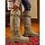 abordables Botas holgadas-Mujer Botas Botas holgadas Diario Botas hasta la rodilla Borla Tacón Bajo Dedo cuadrada Bohemia Casual Ante Sintético Mocasín Caqui