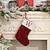 abordables Medias &amp; Sujetadores-Medias navideñas de punto rojo con diseño de letras, tamaño mediano, con alfabeto bordado, para regalar en casa, chimenea, decoración festiva para fiestas navideñas.