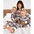 cheap Daily Family Matching-Family Pajamas Christmas Pattern Home Print Red Long Sleeve Active Matching Outfits