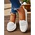 voordelige Damesinstappers &amp; loafers-Dames Instappers Klassieke instappers Zachte schoenen Comfortabele schoenen Kerstmis Dagelijks Moederdag Platte hak Ronde Teen Klassiek Casual Comfortabel Imitatieleer Leegloper Zilver Donker Bruin