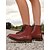 preiswerte Kampfstiefel-Rote Schnürstiefeletten für Damen – zeitloser und robuster Stil für Frauen bei Bahn- und Streckenerkundungen, Bikertouren und Herbstabenteuern