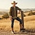 cheap Cowboy &amp; Western Boots-Men's Two-Tone Faux Leather Western Cowboy Boots – Classic Embroidered Design, Durable Construction, Perfect for Riding, Outdoor, and Casual Wear