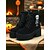 baratos Para mulheres-Botas plataforma femininas de camurça preta gótica - botas de cano curto com salto grosso e cadarço com bordado de esqueleto para Halloween, cosplay de outono &amp;roupa de festa