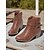 voordelige Cowboy &amp; Western Boots-Bruine western enkellaarsjes van imitatieleer met blokhak voor dames – rits aan de zijkant en gespband, casual en country concert schoenen