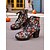 baratos Para mulheres-Botas femininas de salto grosso com estampa de Halloween e cadarço – botas de combate estilo gótico com estampa de caveira e abóbora assustadora para festas à fantasia e streetwear de outono