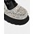 baratos Festa da Vida Noturna-Botas plataforma de combate femininas com strass - botas de cano curto brilhantes com cadarço e sola grossa para festas e saídas à noite &amp;moda de festival