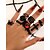 abordables Accessoires d&#039;Halloween-Ensemble de bagues gothiques en alliage acrylique pour femmes - Motif tête de mort, croix, araignée et chaîne sur le thème d&#039;Halloween avec détails noirs, parfait pour les soirées masquées et la mode alternative