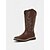 preiswerte Cowboy &amp; Western Stiefel-braune bestickte Western-Arbeitsstiefel für Damen – Cowboystiefel mit quadratischer Spitze für Rancharbeit, Wüstenwanderungen und Arbeiten auf dem Bauernhof
