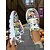 abordables Para mujeres-Zapatillas de Halloween con grafiti en blanco y negro para mujer: zapatillas deportivas con suela gruesa para caminar, ideales para ropa urbana, atuendos de otoño y fiestas de disfraces.