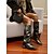 abordables Bottes à la mode-Bottes hautes marron pour femmes avec tige repliable et sangles à double boucle, chaussures de mode urbaine élégantes