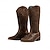 baratos Cowboy &amp; Western Boots-Botas de cowboy femininas de couro marrom com estampa floral intrincada e saltos altos, calçados urbanos estilosos