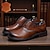 baratos Sapatos Sociais Clássicos-Sapatos sociais oxford masculinos de couro legítimo - design brogue clássico de couro bovino de primeira camada, sapatos sociais formais com cadarço para escritório, casamentos e trajes profissionais