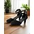 baratos Sapatos de Dança Latina-Sapatos de dança de salão femininos de camurça preta - salto baixo fechado, sapatos profissionais para prática com tira no tornozelo