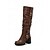 abordables Botas holgadas-Botas altas hasta la rodilla holgadas de piel sintética negra para mujer con hebillas y tacones de bloque: botas holgadas de moda para otoño e invierno para uso diario, estilo urbano y conjuntos