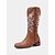 baratos Cowboy &amp; Western Boots-Botas de cowboy femininas marrons com bordado floral branco, bico quadrado e salto baixo confortável para uso casual no campo