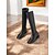 abordables Bottes à la mode-bottes extensibles hautes pour femmes avec talons de forme unique et design minimaliste, chaussures de mode urbaine chic