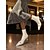 abordables Botines-Botines de charol para mujer con punta puntiaguda, detalle de hebilla dorada y tacón de aguja, calzado chic de moda urbana para fiestas.