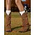 abordables Cowboy et bottes occidentales-Bottes de cowboy mi-mollet kaki pour femmes - style western en faux daim avec détails brodés et talon bas, bottes d&#039;équitation confortables pour l&#039;automne et l&#039;hiver pour les looks streetwear en plein