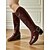 abordables Bottes à la mode-Bottes hautes en similicuir verni bordeaux pour femme – style rétro moderne avec bout carré et boucle tendance, idéales pour les tenues d&#039;automne, les looks vintage et les événements mode