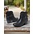voordelige Cowboy &amp; Western Boots-Bruine western enkellaarsjes van imitatieleer met blokhak voor dames – rits aan de zijkant en gespband, casual en country concert schoenen