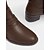 abordables Botas para montar-Botas marrones extra anchas hasta la rodilla para mujer con cremallera lateral y hebilla: botas de montar casuales y cómodas para el trabajo, la calle y el uso diario.