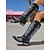 baratos Cowboy &amp; Western Boots-Botas de cowboy femininas estilo western, cano médio, couro sintético vermelho com bordado branco, zíper lateral e salto baixo, ideais para festivais de música country, trajes de rodeio e streetwear casual de outono