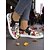 abordables Para mujeres-Zapatillas de Halloween sin cordones para mujer: zapatillas de lona con estampado de naipes y grafitis coloridos para looks casuales de otoño y un estilo urbano espeluznante.